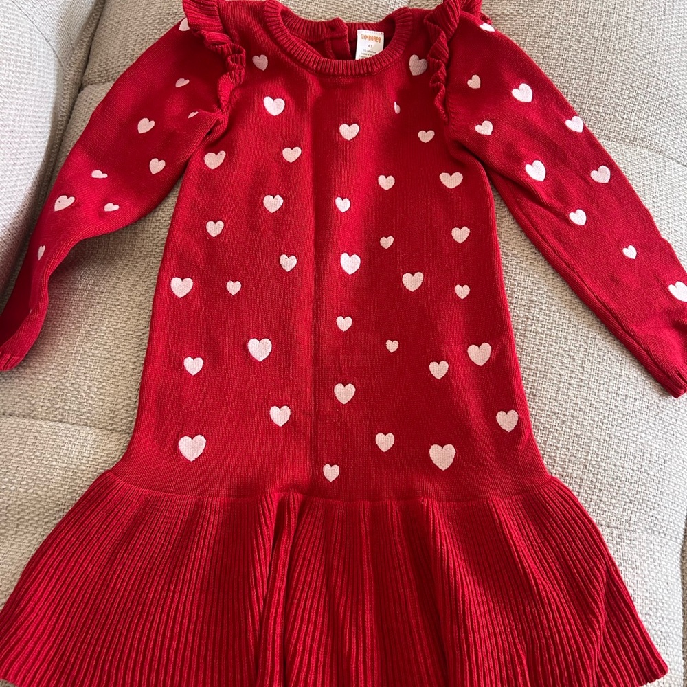 Gymboree Red Dress with Heart Accents